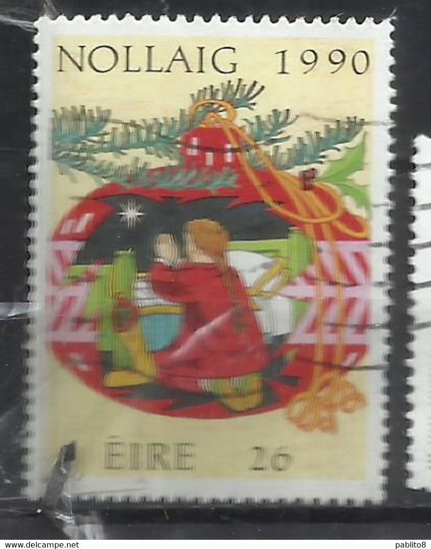 EIRE IRELAND IRLANDA 1990 CHRISTMAS CHILD PRAYNG NOLLAIG NATALE NOEL WEIHNACHTEN NAVIDAD 26p USED USATO OBLITERE' - Used Stamps