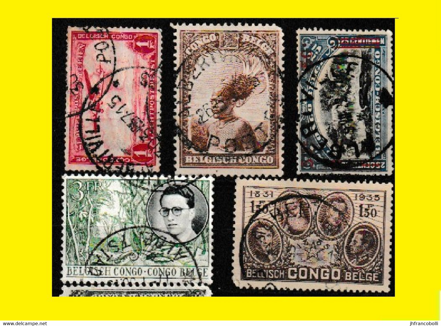 (°) ALBERTVILLE BELGIAN CONGO / CONGO BELGE CANCEL STUDY [O] WITH 5 4 KINGS & VARIA STAMPS - Plaatfouten En Curiosa