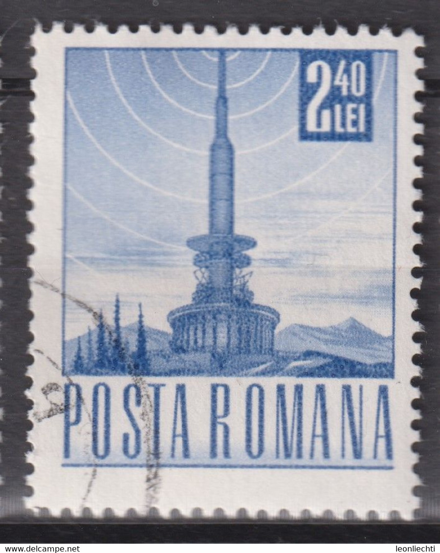 1968 Rumänien,  Mi:RO 2652° /  Yt:RO 2361° Fernsehturm - Informatique