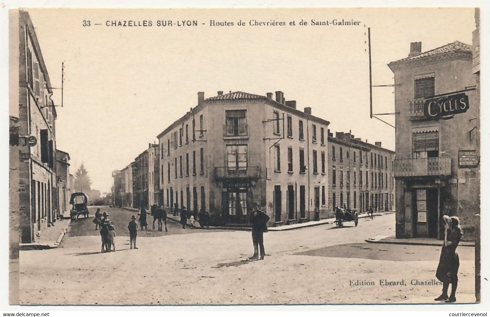 CPA -  CHAZELLES SUR LYON (Loire) - Routes De Chevrières Et De Saint-Galmier - Other & Unclassified