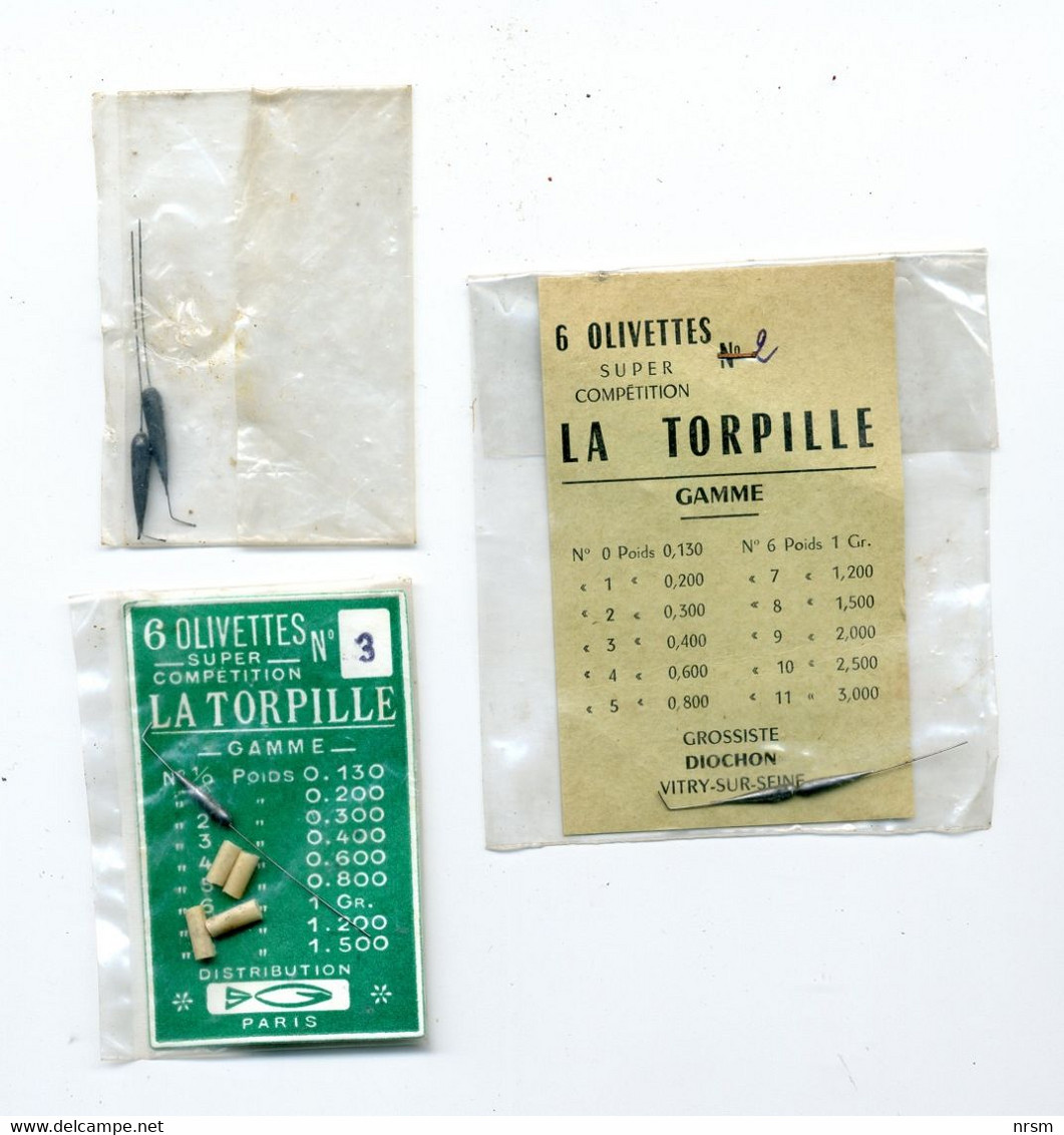 Matériel De Pêche / Collection Thème Pêche / Anciens Sachets D'olivettes / Marque : La Torpille - Vissen