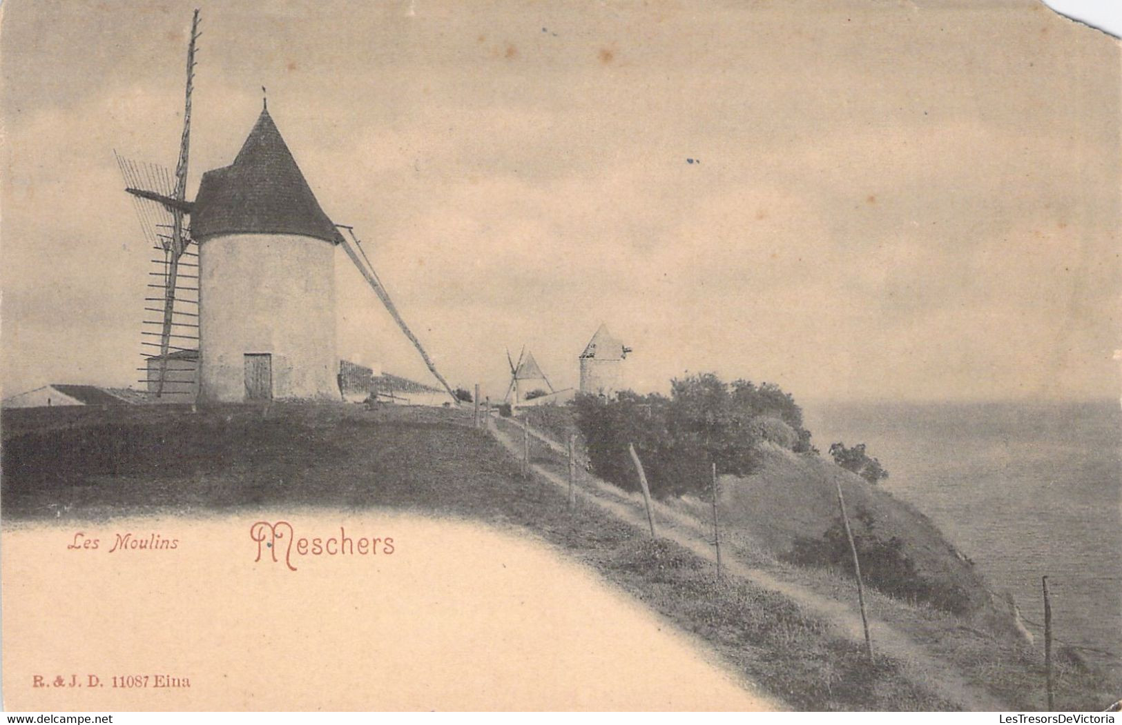 CPA - FRANCE - 33 - MESCHER - Les Moulins - Précurseur - Dos Non Divisé - Etat - Blaye