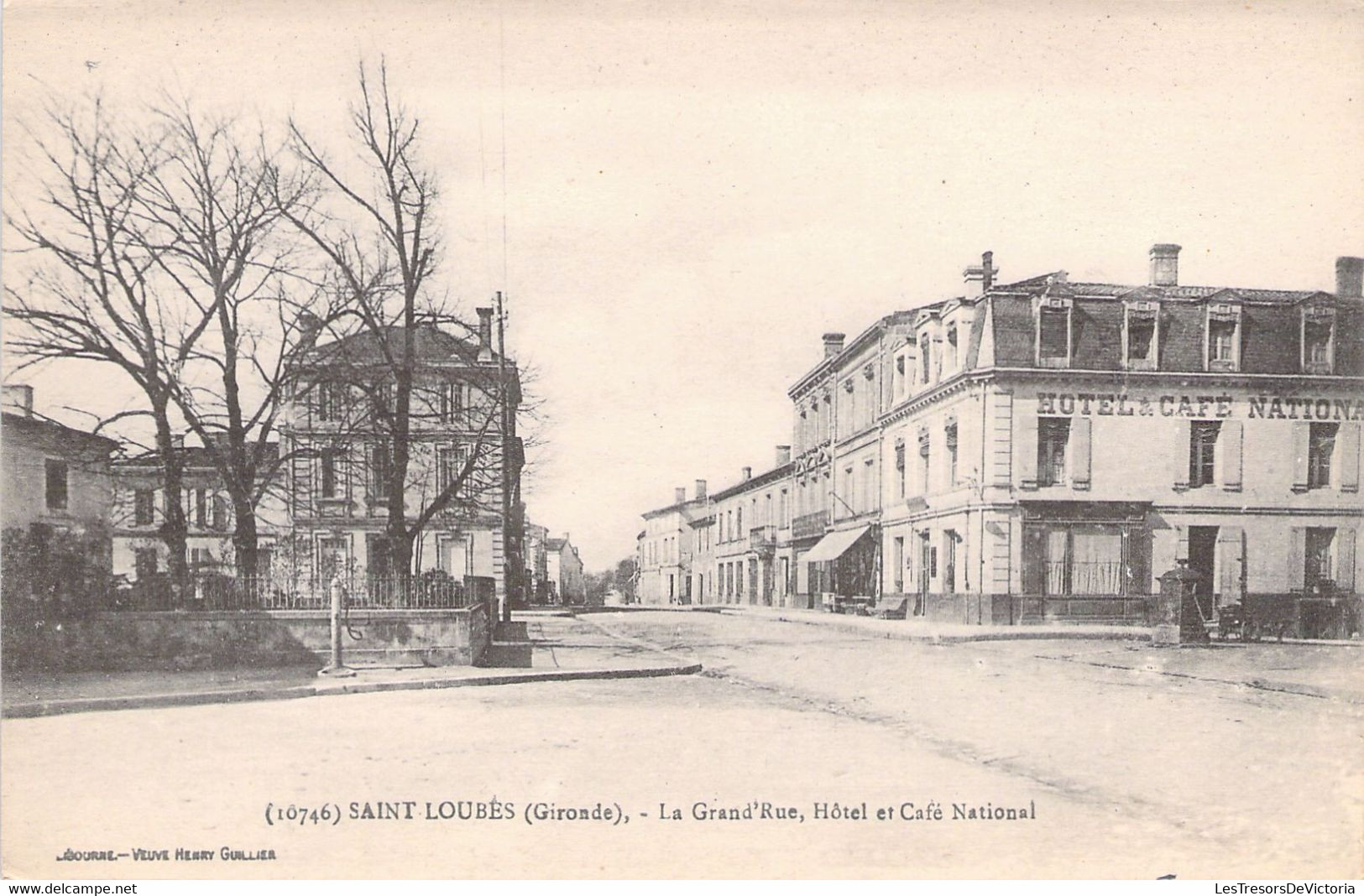 CPA - FRANCE - 33 - SAINT LOUBES - La Grande Rue - Hôtel Et Café National - Autres & Non Classés