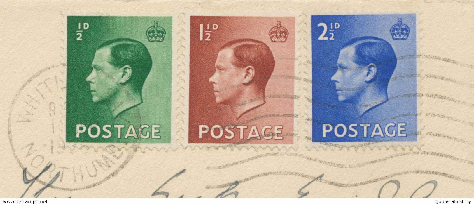 GB 1.9.1936, King Edward VIII ½d, 1 ½d And 2 ½d On Superb Cover To NORTH SHIELDS Used With FIRST DAY MACHINE POSTMARK - Storia Postale