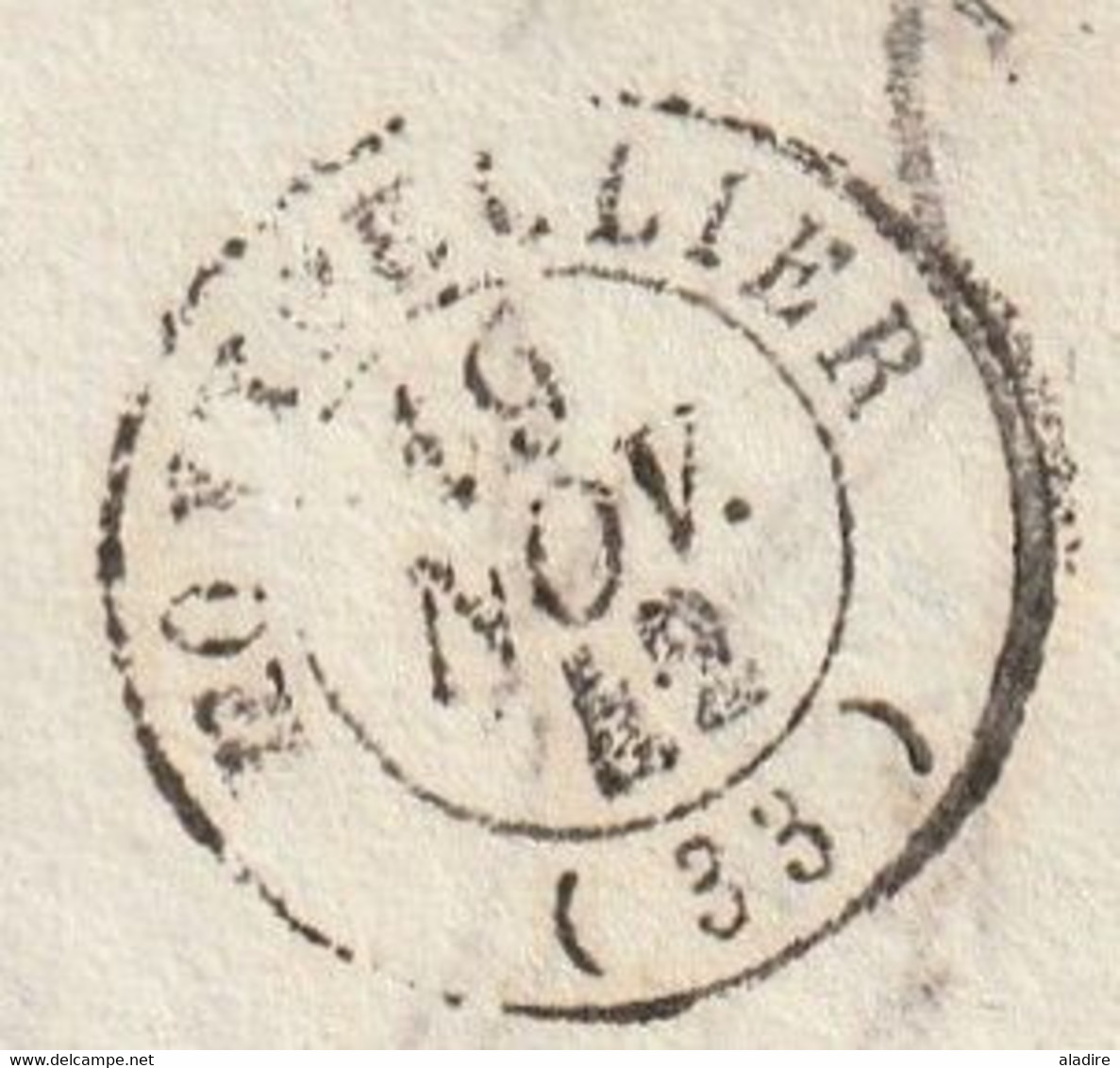 1842 - D4 Grand Cachet à Date Type 12 Simple Fleuron Sur Lettre Avec Texte De Ganges, Hérault Vers Aniane - Taxe 3 Décim - 1801-1848: Precursors XIX