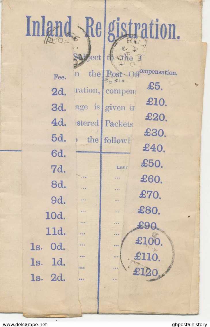 GB 1899 Superb 2d Blue QV Registered Provisional Postal Stationery Envelope (Huggins RP21G Provisional) Uprated W 2 1/2d - Brieven En Documenten