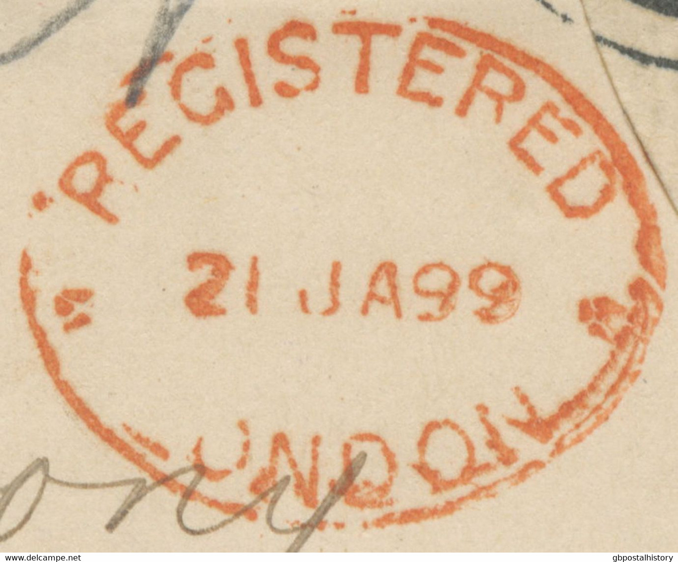 GB 1899 Superb 2d Blue QV Registered Provisional Postal Stationery Envelope (Huggins RP21G Provisional) Uprated W 2 1/2d - Briefe U. Dokumente