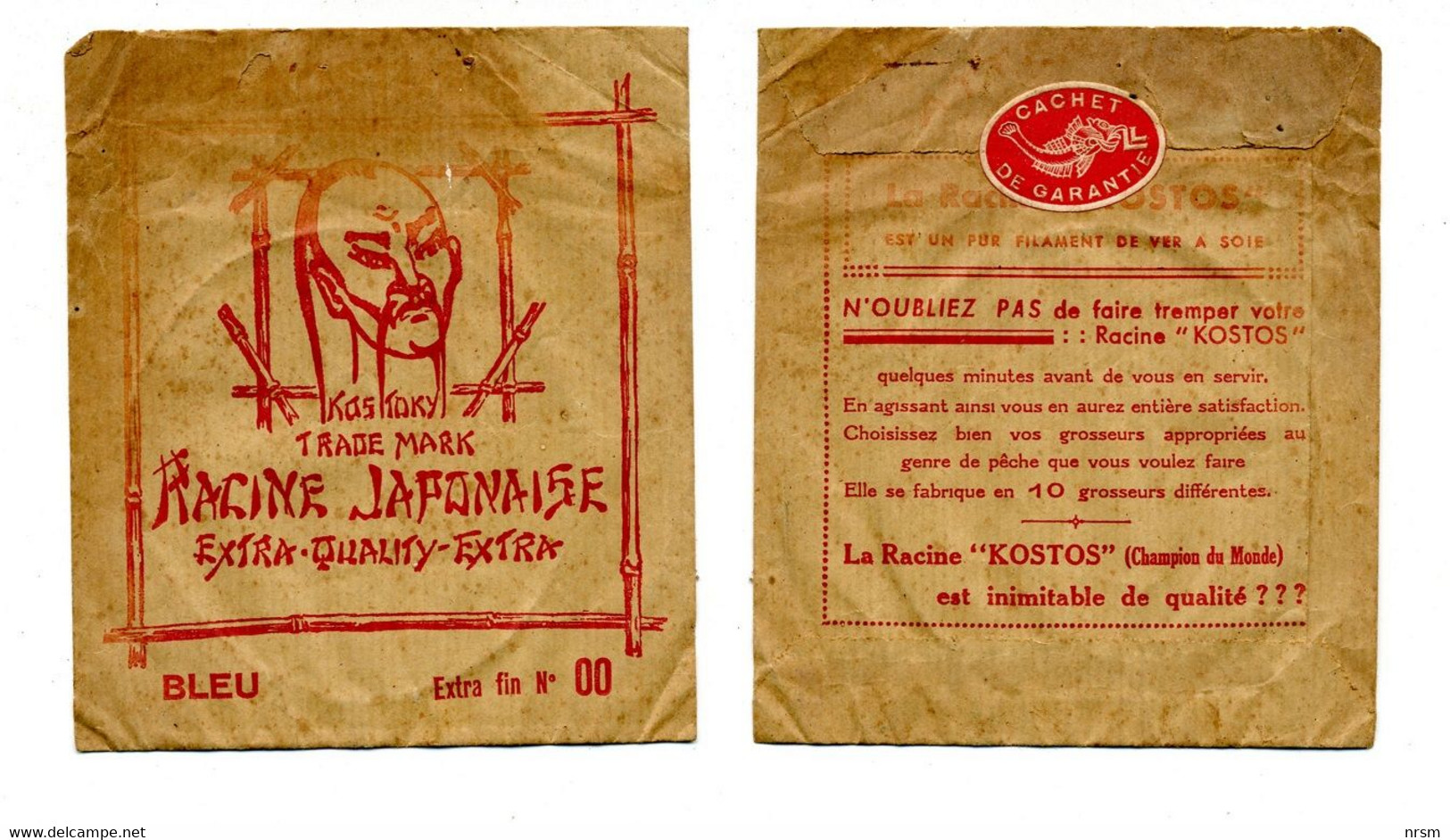 Matériel De Pêche / Collection Thème Pêche / Ancien Sachet Bas De Ligne N° 00 / Kostos - Kostoky - Pêche