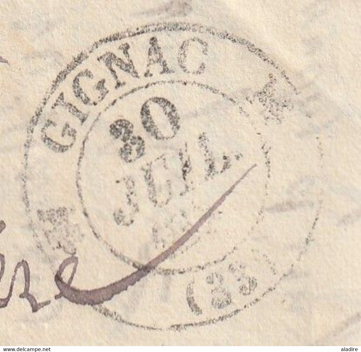 1837 - D4 Grand Cachet à Date Type 12 Simple Fleuron Sur Lettre De Saint André De Sangonis, Hérault Postée à Gignac - 1801-1848: Précurseurs XIX
