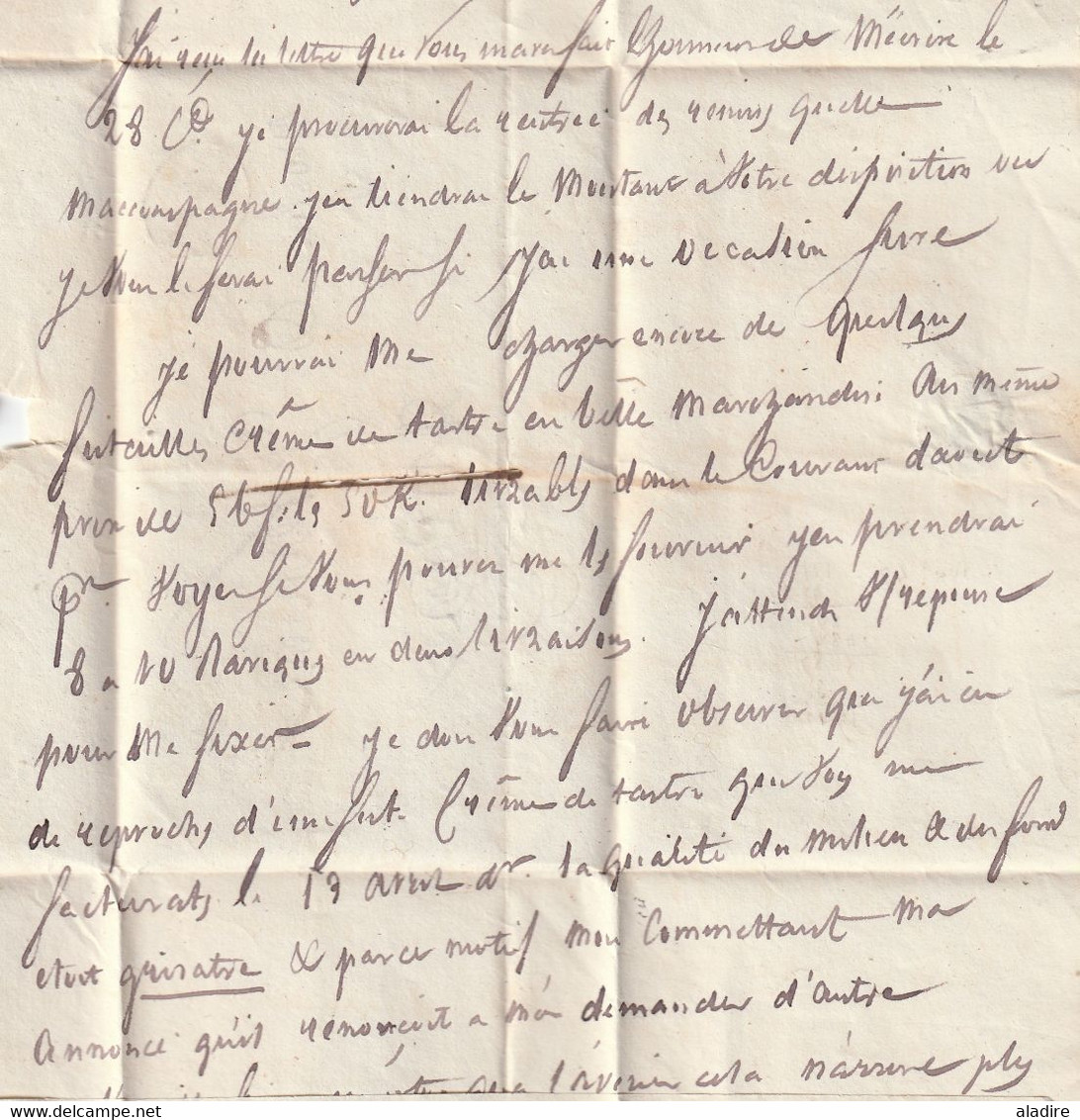 1837 - D4 Grand cachet à date type 12 simple fleuron sur Lettre de Saint André de Sangonis, Hérault postée à Gignac