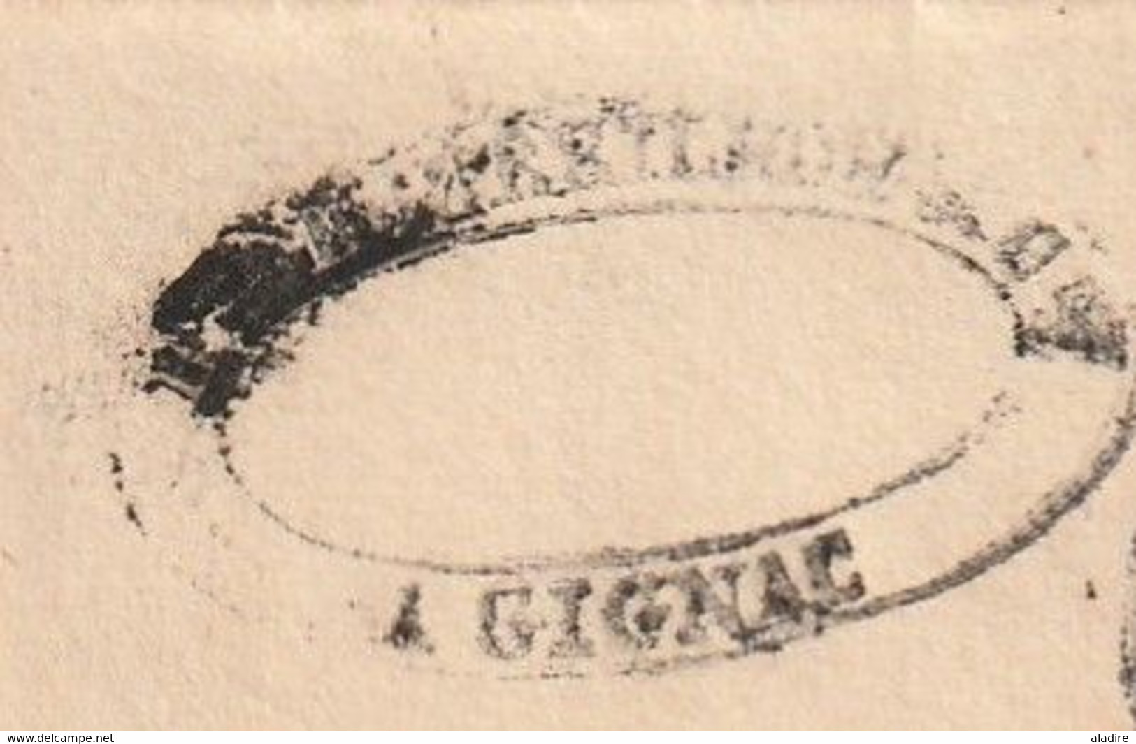 1836 - D4 Grand Cachet à Date Type 12 Simple Fleuron Sur Lettre De Gignac Vers Aniane, Hérault - Taxe 1 Décime - 1801-1848: Précurseurs XIX