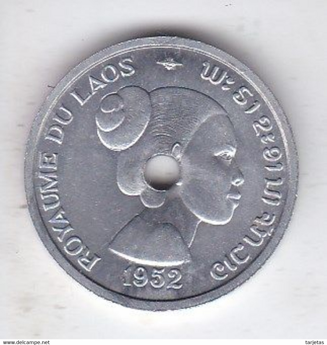 MONEDA DE LAOS DE 10 CENTS DEL AÑO 1952 (COIN) - Laos