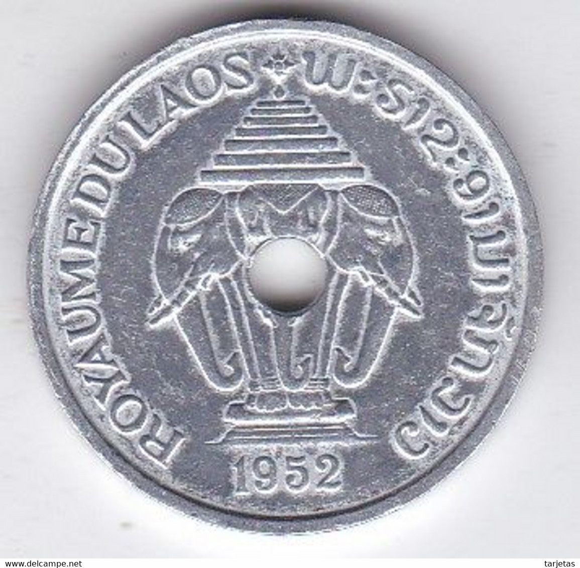 MONEDA DE LAOS DE 20 CENTS DEL AÑO 1952 (COIN) - Laos