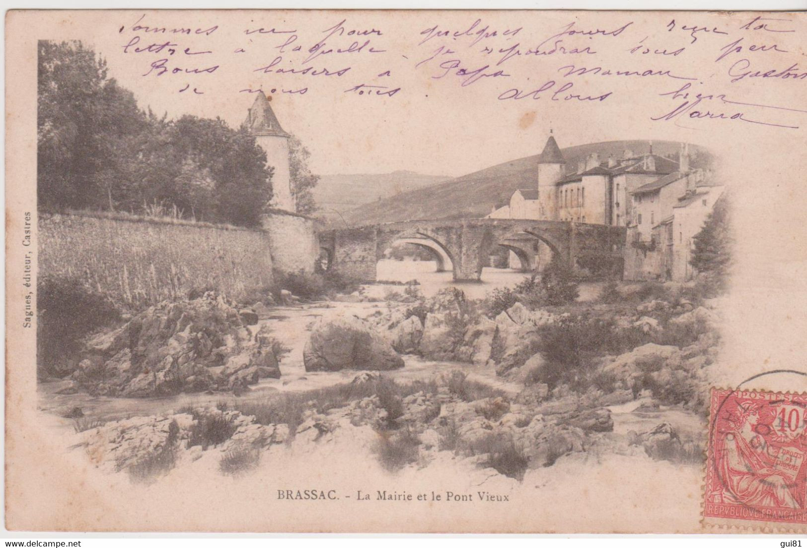 Cpa - BRASSAC - MAIRIE ET PONT VIEUX - Brassac