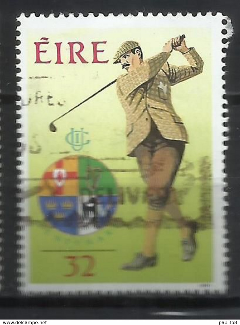 EIRE IRELAND IRLANDA 1991 WALKER CUP COMPETITION PORTMARNOCK GOLF CLUB GOLFER PUTTING 32p USED USATO OBLITERE' - Used Stamps