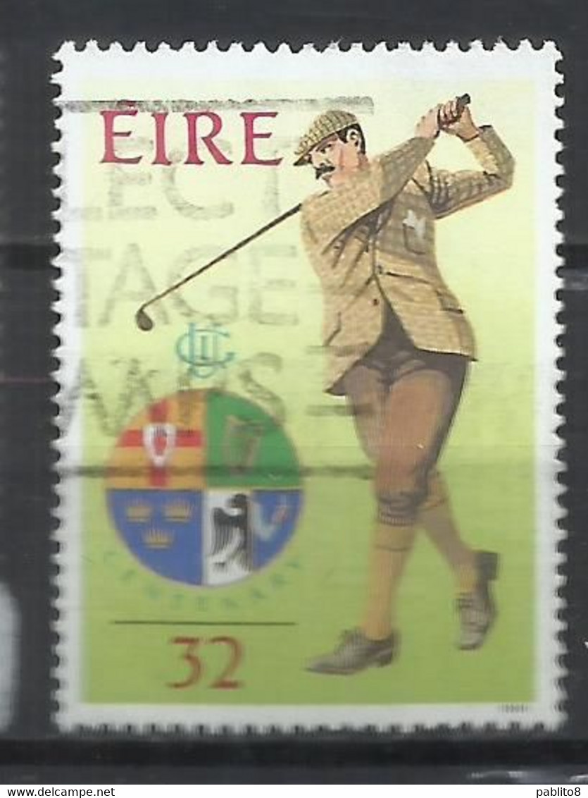 EIRE IRELAND IRLANDA 1991 WALKER CUP COMPETITION PORTMARNOCK GOLF CLUB GOLFER PUTTING 32p USED USATO OBLITERE' - Used Stamps