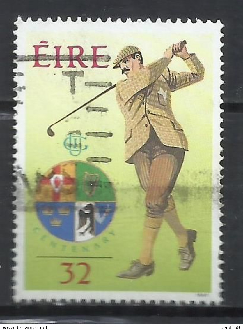 EIRE IRELAND IRLANDA 1991 WALKER CUP COMPETITION PORTMARNOCK GOLF CLUB GOLFER PUTTING 32p USED USATO OBLITERE' - Used Stamps