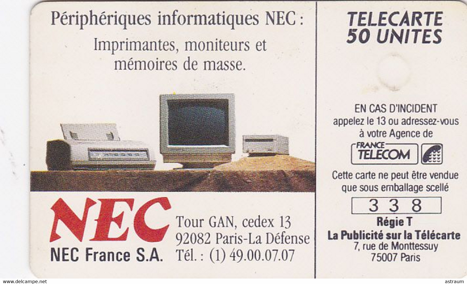 Telecarte Privée - D237 - Nec - Neuve - Gem - 2000 Ex  - 50 Un - 1990 - Privat