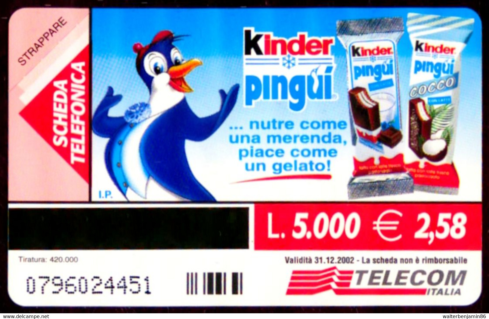 G 1320 C&C 3400 SCHEDA TELEFONICA NUOVA MAGNETIZZATA KINDER PINGUI' CODEGONI - [3] Fehlliste