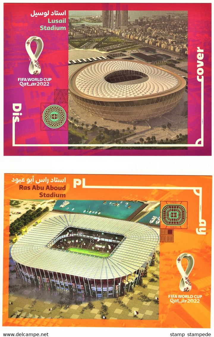 RARE - Qatar 2022 FIFA World Cup Soccer Football - Complete Official Postcard Set Of 8 From Qatar Post & FIFA - 2022 – Qatar