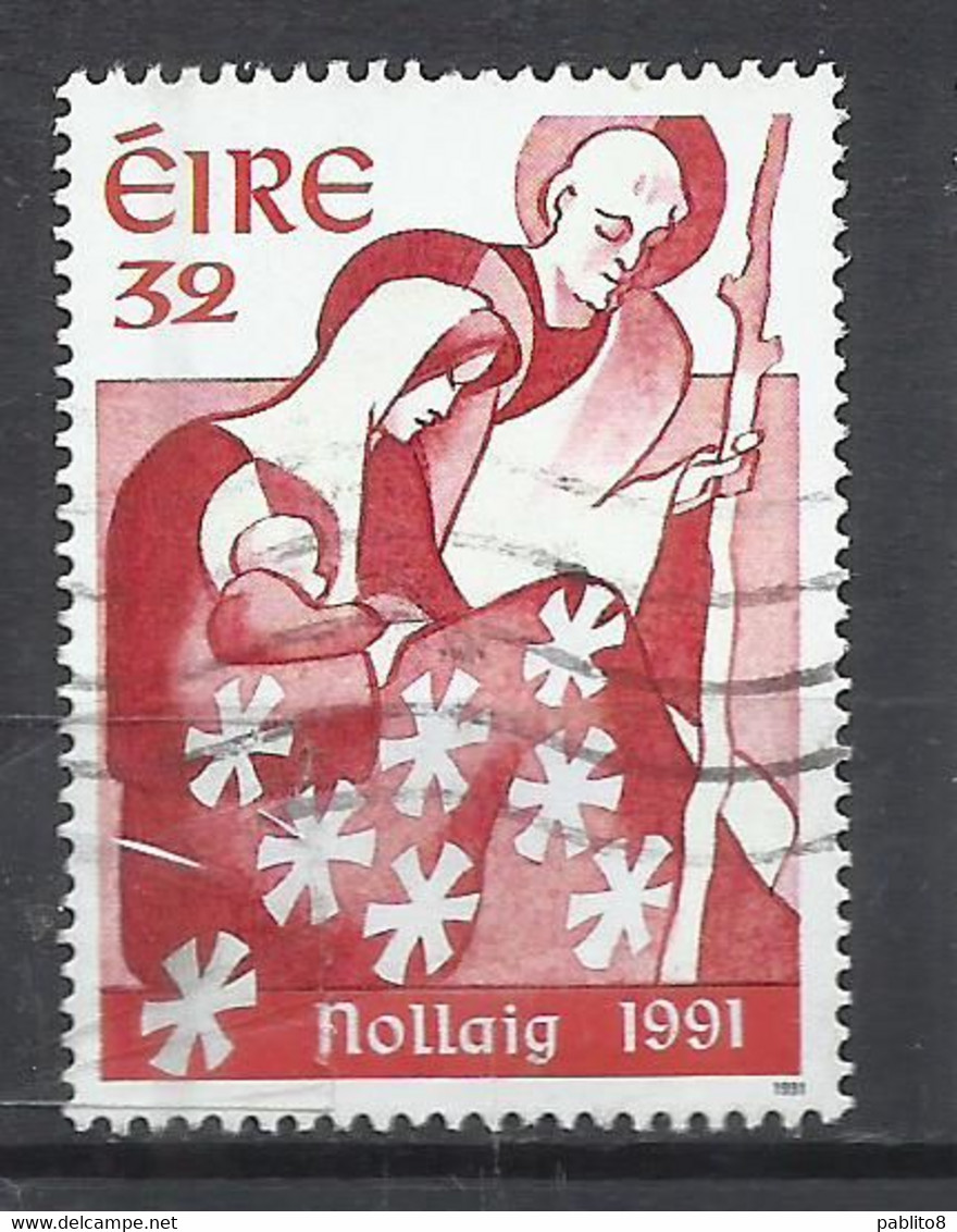 EIRE IRELAND IRLANDA 1991 CHRISTMAS NATIVITY NOLLAIG NATALE NOEL WEIHNACHTEN NAVIDAD 32p USED USATO OBLITERE' - Used Stamps