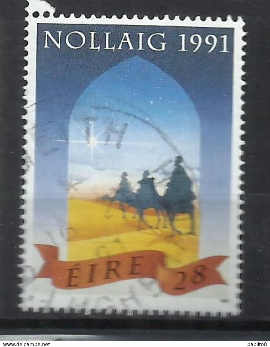 EIRE IRELAND IRLANDA 1991 CHRISTMAS WISE MEN STAR NOLLAIG NATALE NOEL WEIHNACHTEN NAVIDAD 28p USED USATO OBLITERE' - Used Stamps