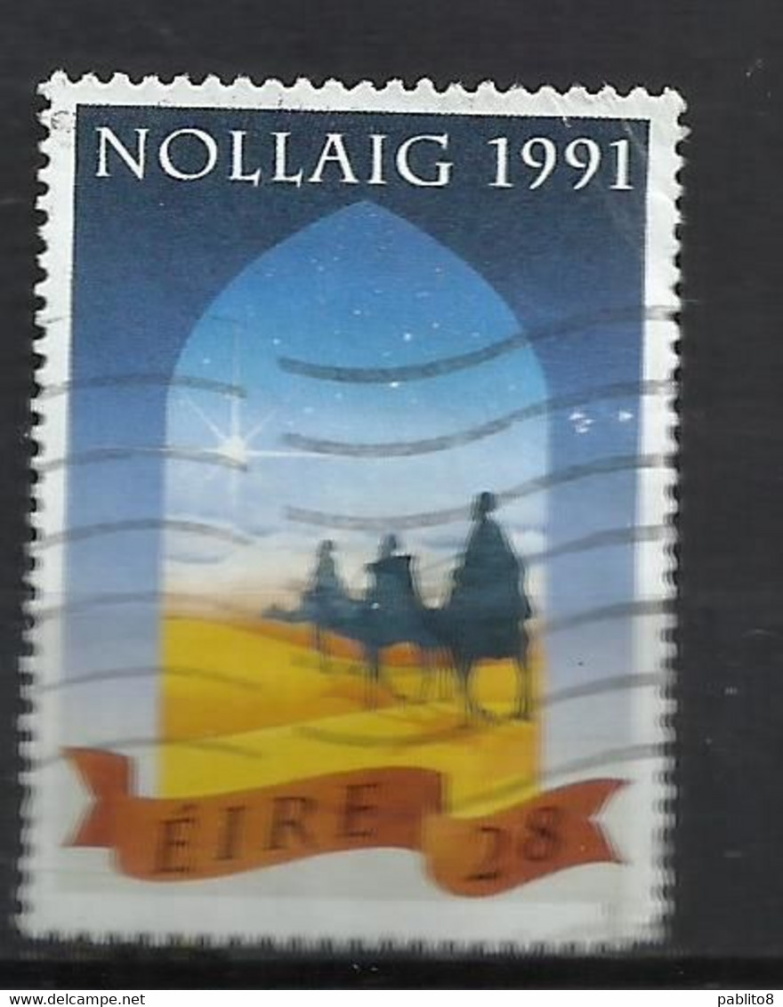 EIRE IRELAND IRLANDA 1991 CHRISTMAS WISE MEN STAR NOLLAIG NATALE NOEL WEIHNACHTEN NAVIDAD 28p USED USATO OBLITERE' - Used Stamps