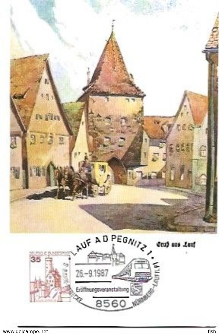 Germany & Maximum Card, Lauf An Der Pegnitz, Marktplatz, Hersbrucker Tor, Nurberg 1987 (19) - Lauf