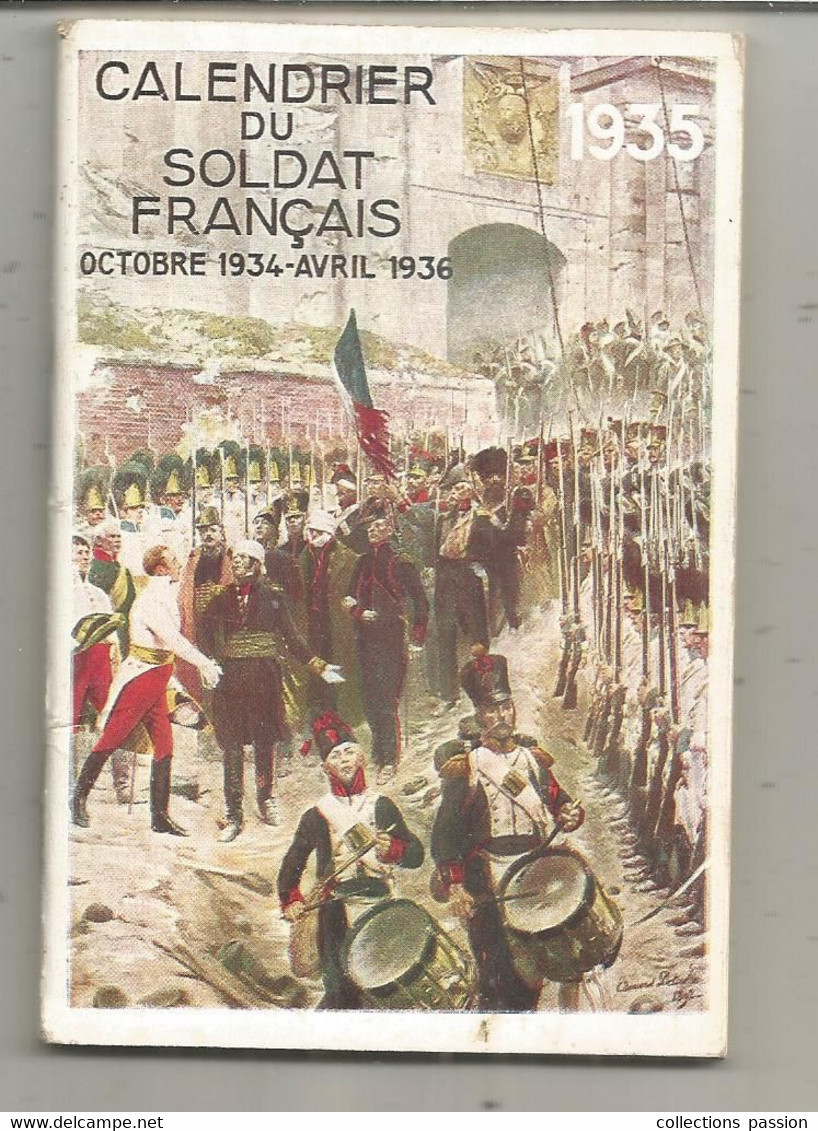 MILITARIA, Calendrier Du Soldat Francais, Oct. 1934-avr. 1936 , 60 Pages ,cartes...., Frais Fr 3.35 E - Documenti