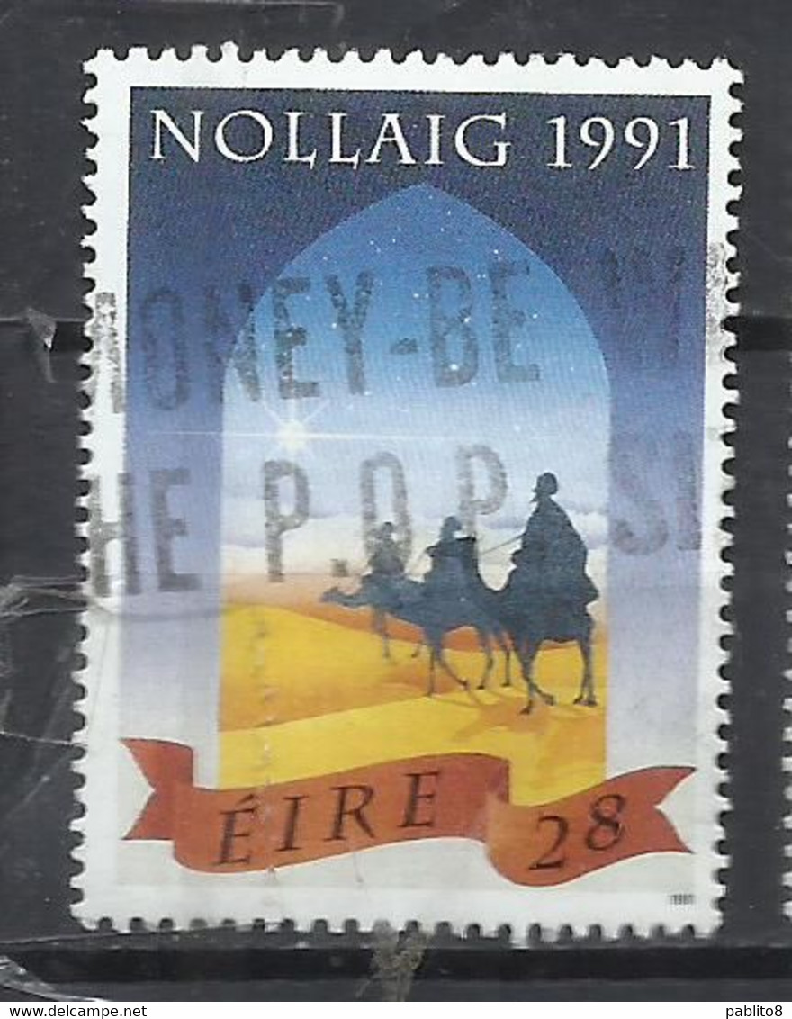 EIRE IRELAND IRLANDA 1991 CHRISTMAS WISE MEN STAR NOLLAIG NATALE NOEL WEIHNACHTEN NAVIDAD 28p USED USATO OBLITERE' - Used Stamps