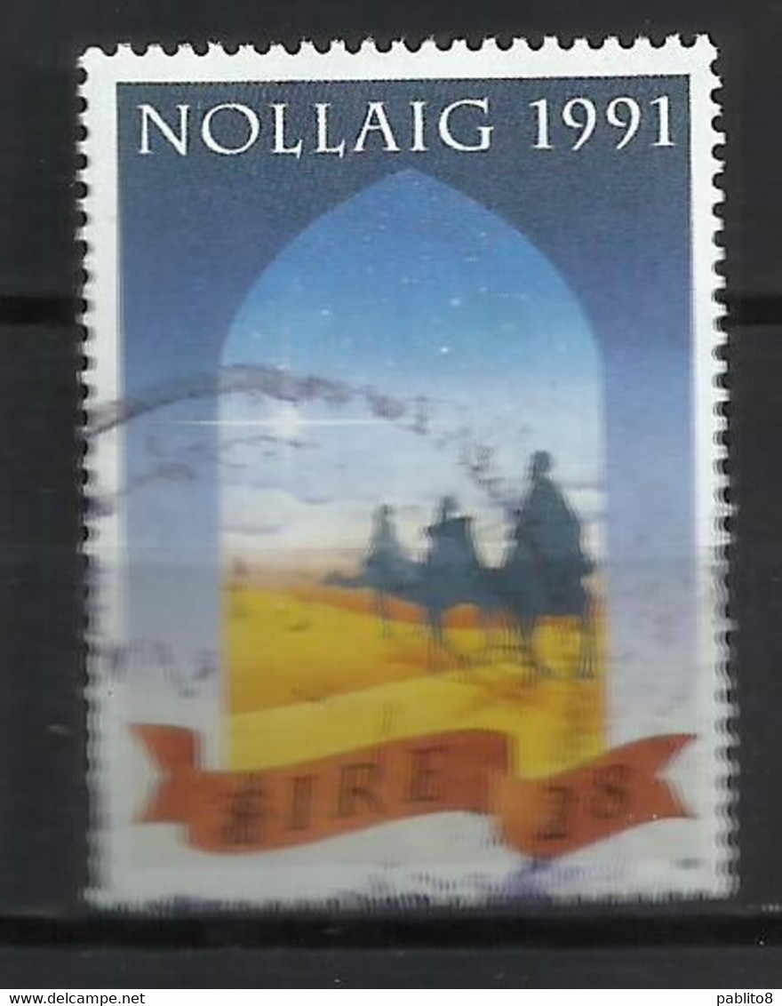 EIRE IRELAND IRLANDA 1991 CHRISTMAS WISE MEN STAR NOLLAIG NATALE NOEL WEIHNACHTEN NAVIDAD 28p USED USATO OBLITERE' - Used Stamps