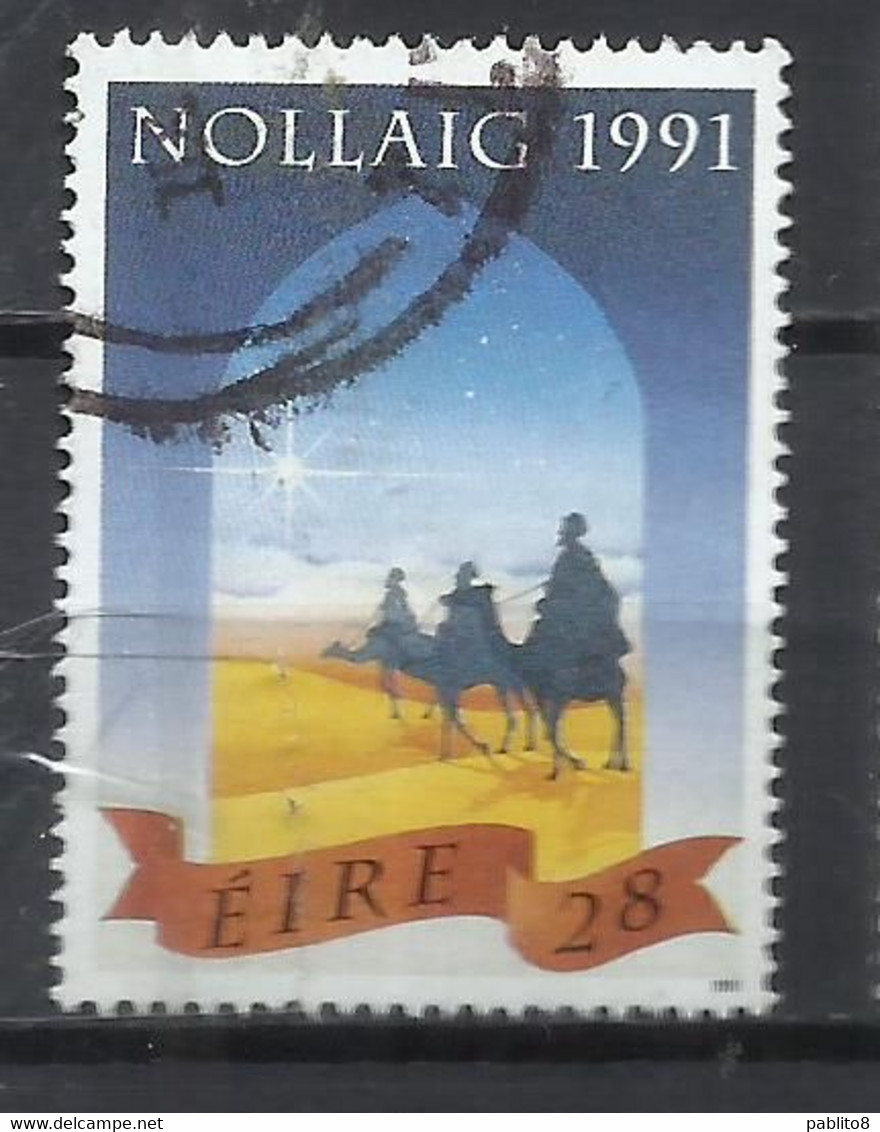 EIRE IRELAND IRLANDA 1991 CHRISTMAS WISE MEN STAR NOLLAIG NATALE NOEL WEIHNACHTEN NAVIDAD 28p USED USATO OBLITERE' - Used Stamps