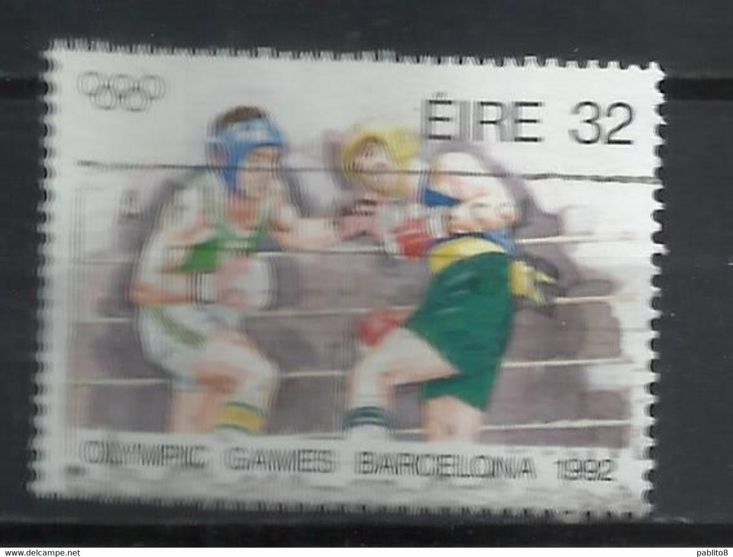 EIRE IRELAND IRLANDA 1992 SUMMER OLYMPIC GAMES BARCELONA BOXING 32p USED USATO OBLITERE' - Used Stamps