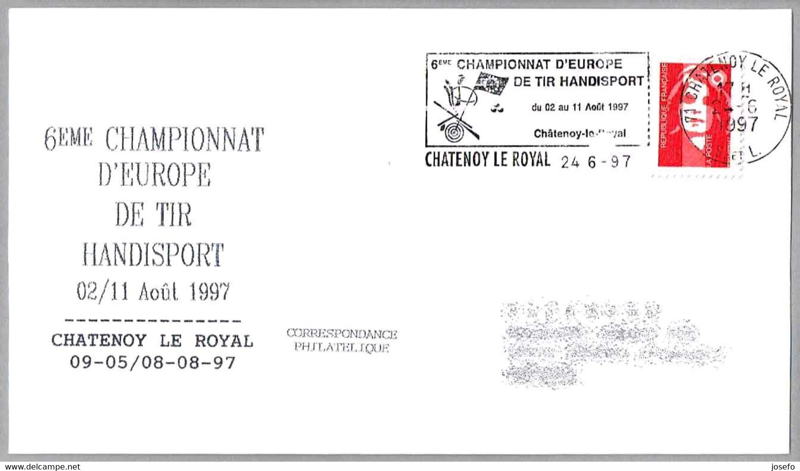 Camp.Francia TIRO PARA DISCAPACITADOS - Handicapped. Chatenoy Le Royal 1997 - Handisport