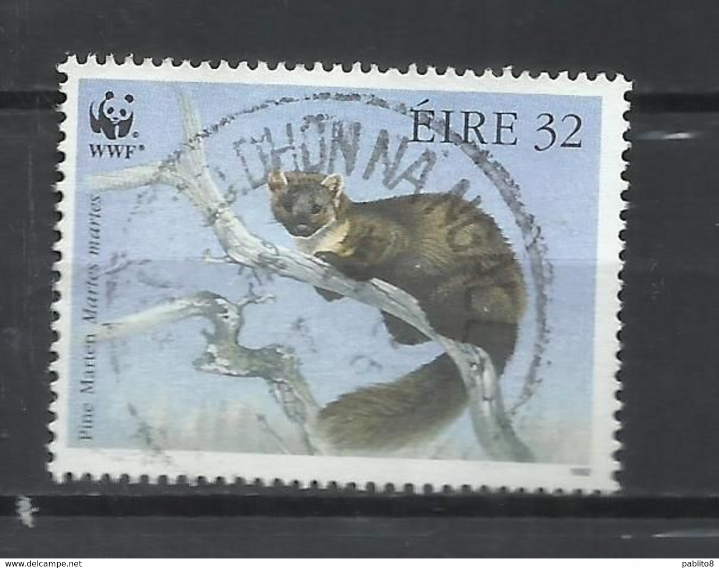 EIRE IRELAND IRLANDA 1992 WWF WORLD WILDLIFE FUND PINE MARTEN IN TREE 32p USED USATO OBLITERE' - Used Stamps