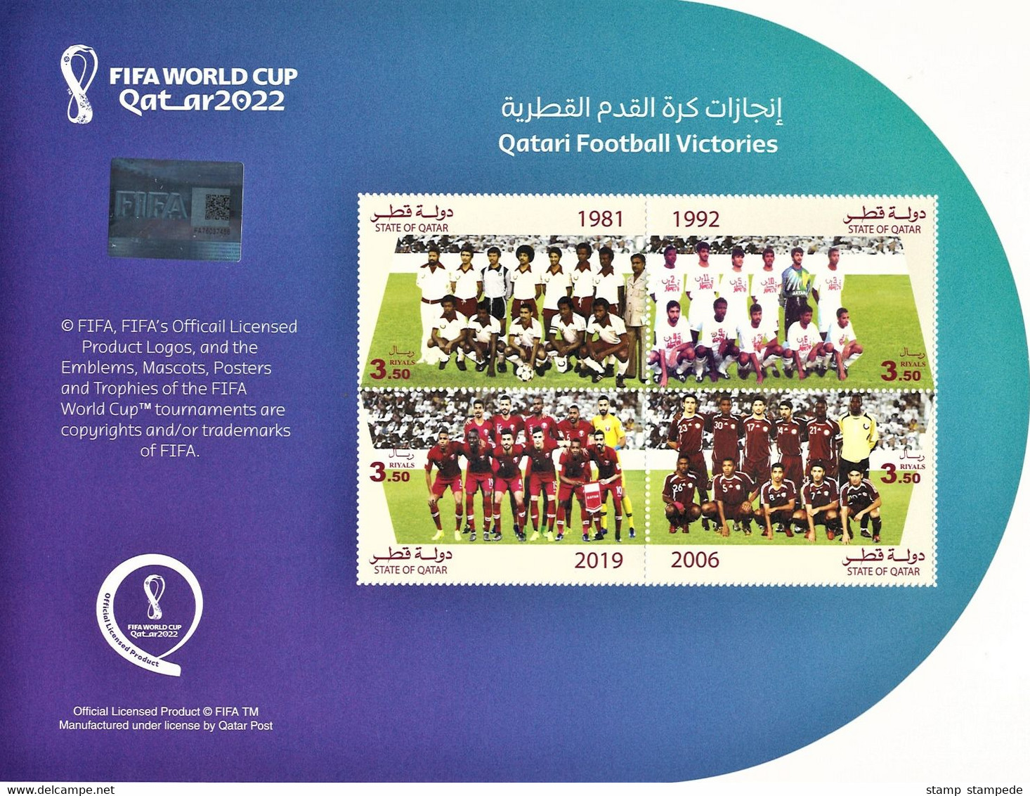 RARE, All 11 Official Stamps Sets, 15 Miniature Sheets, 2022 FIFA World Cup Soccer Football Championship in QATAR, MNH**