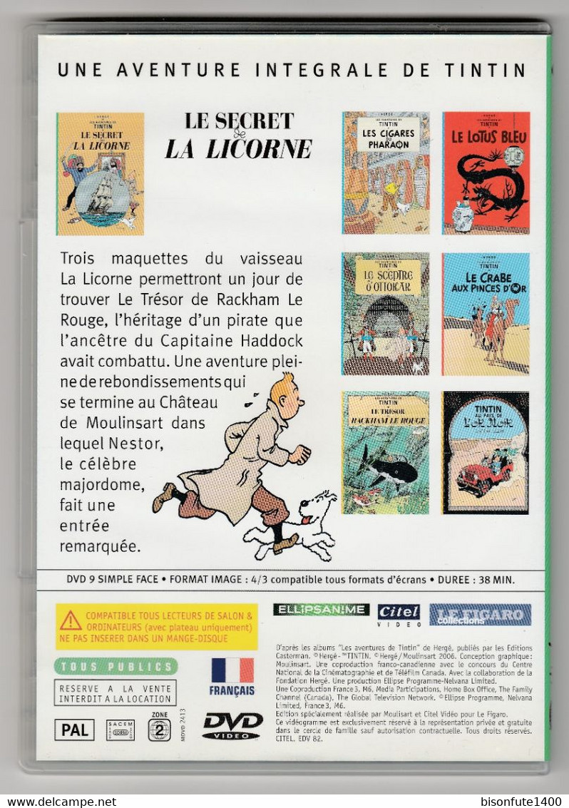 TINTIN : Mini DVD "Le Secret De La Licorne" Edition Spéciale 77ème Anniversaire ( Voir Photos ) - TV-Reeksen En Programma's