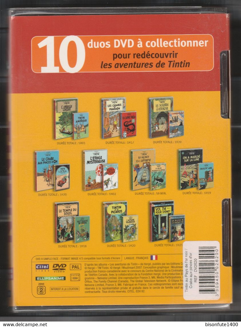 TINTIN : Coffret 2 DVD Aventures De Tintin ( 1 DVD Normal + 1 Petit DVD ) Sous Blister ( Voir Photos ) - TV Shows & Series