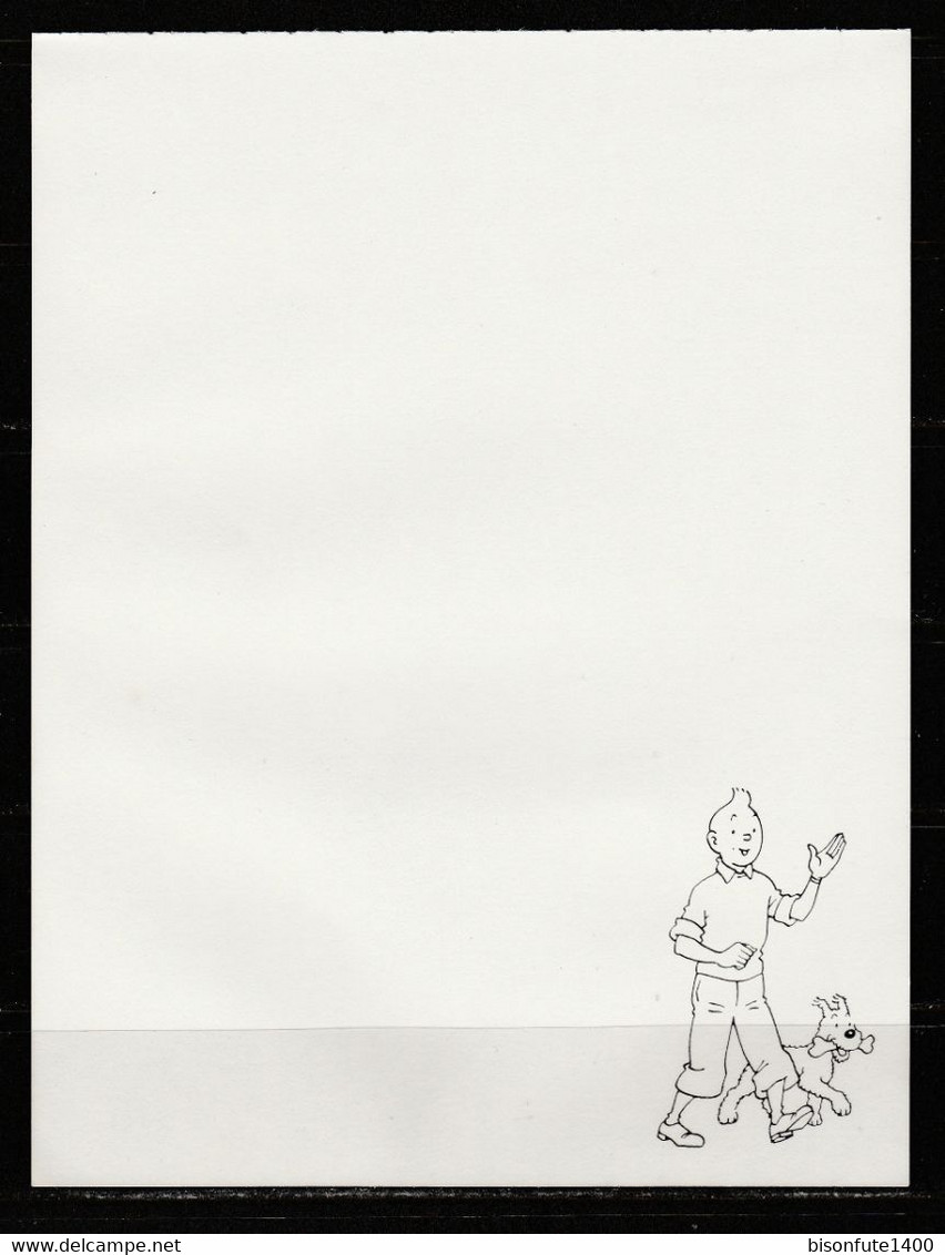 TINTIN : Lot De 5 Feuilles De Papier à Lettre Tintin Avec Différents Personnages De La BD. (Voir Photos). - Supplies And Equipment