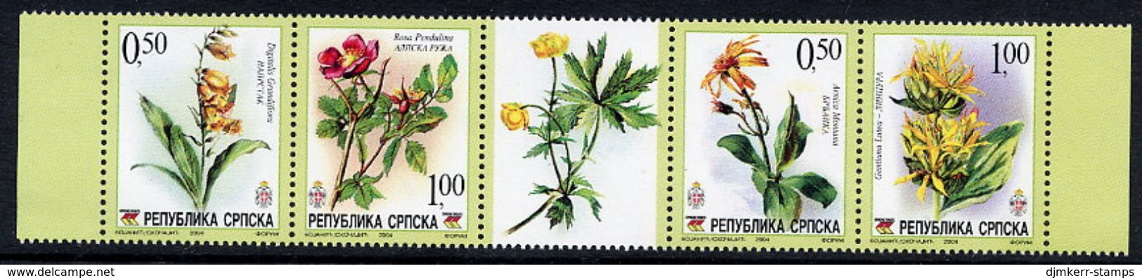 BOSNIAN SERB REPUBLIC 2004 Flowers Strip MNH / **.  Michel 317-20 - Bosnia And Herzegovina