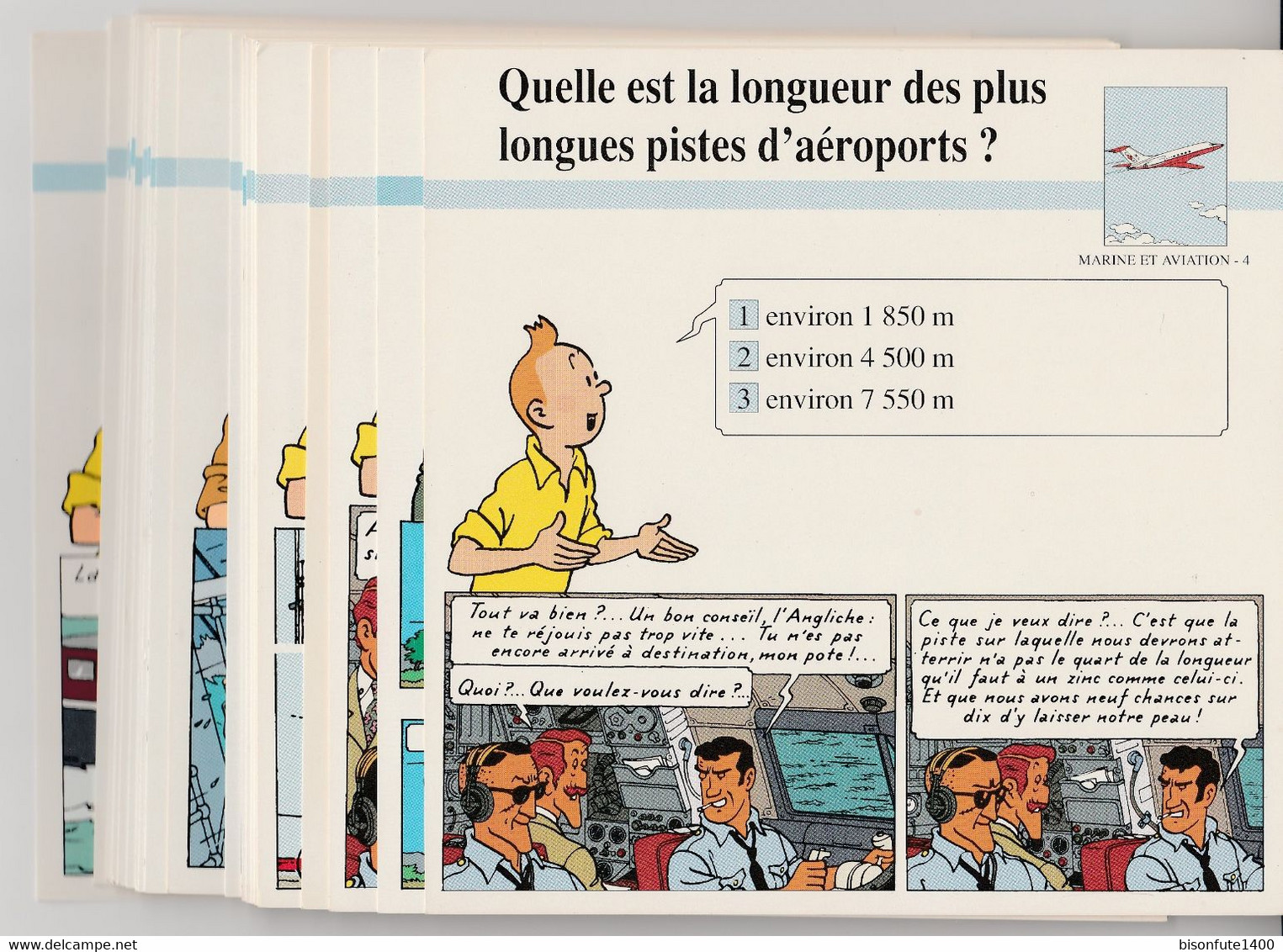 TINTIN : Lot De 23 Fiches Tintin : Marine Et Aviation (Voir Photos). - Matériel Et Accessoires