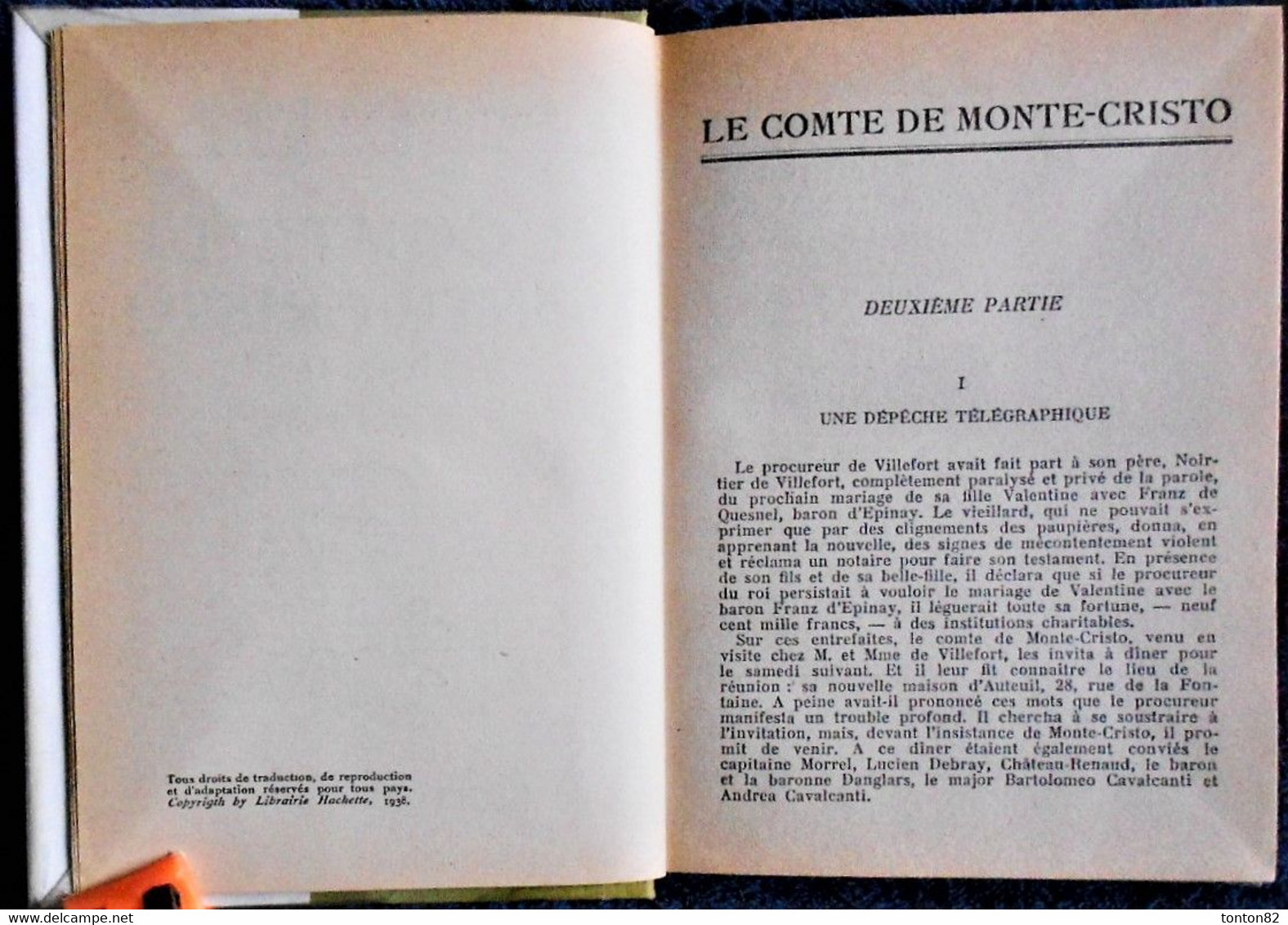 Alexandre Dumas - Le Comte de Monte-Cristo ( Tome I & II ) - Bibliothèque Verte - Hachette  - ( 1953 )