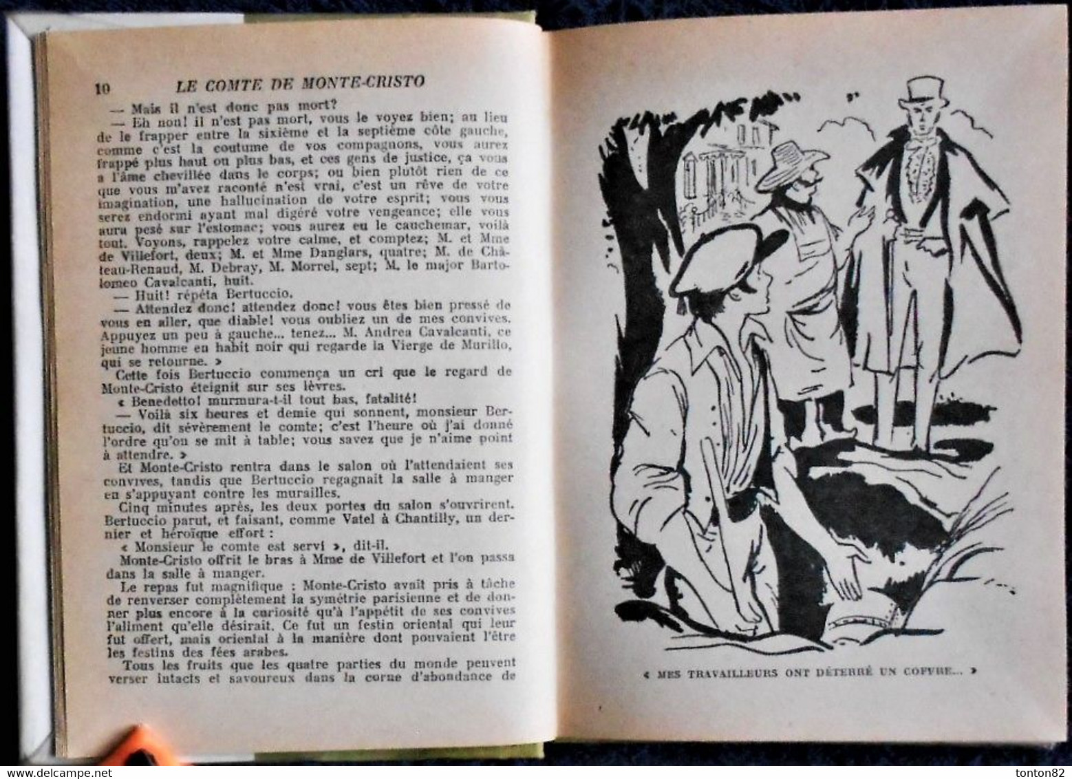 Alexandre Dumas - Le Comte de Monte-Cristo ( Tome I & II ) - Bibliothèque Verte - Hachette  - ( 1953 )