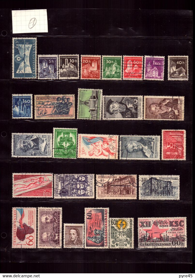 TCHECOSLOVAQUIE LOT DE 282 TIMBRES TOUTE PERIODE PRINCIPALEMENT OBLITERE LOT 101 - Verzamelingen & Reeksen