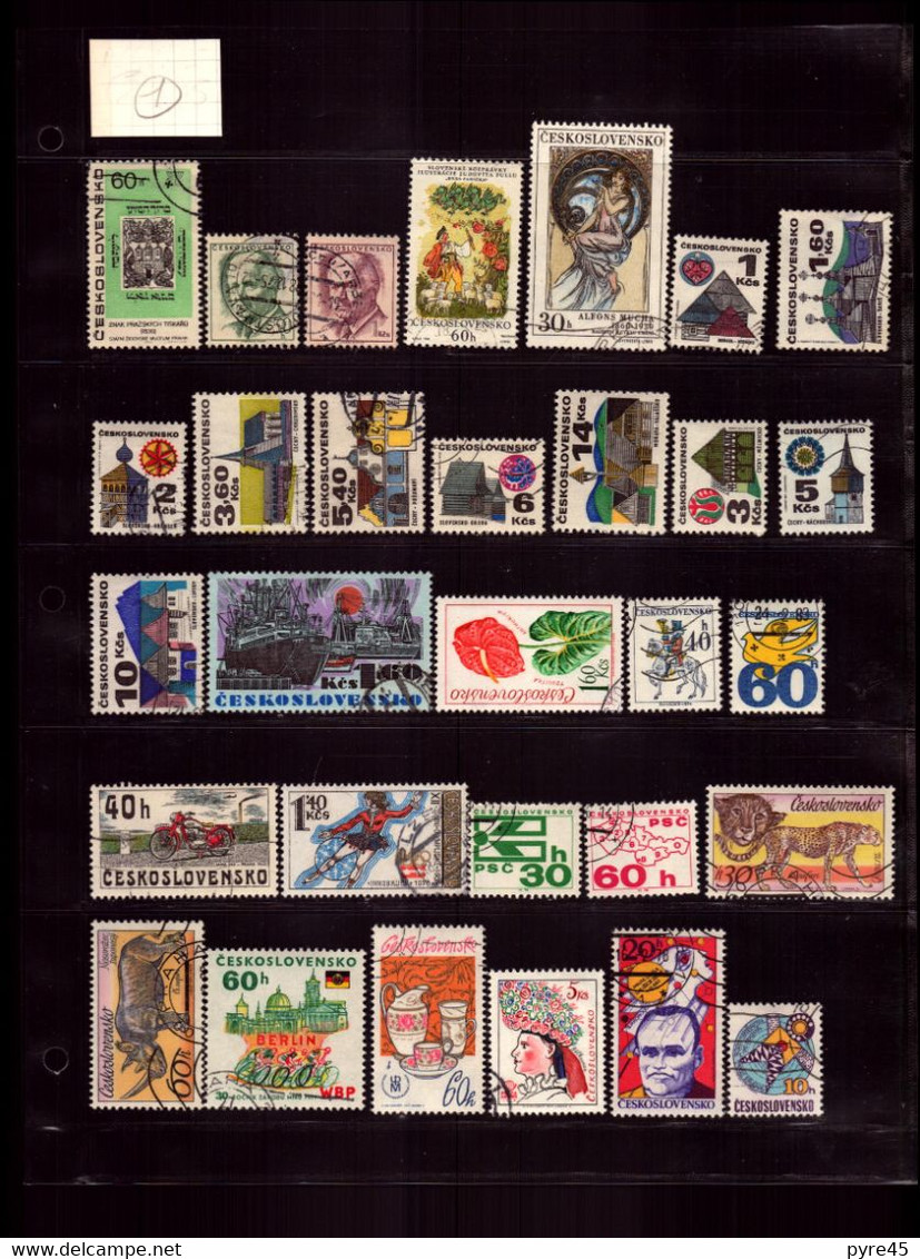 TCHECOSLOVAQUIE LOT DE 282 TIMBRES TOUTE PERIODE PRINCIPALEMENT OBLITERE LOT 101