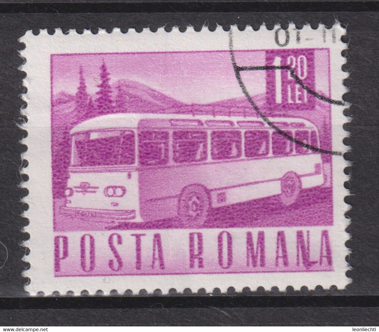1968 Rumänien,  Mi:RO 2646°, Yt:RO 2354°,  Postreiseomnibus - Bus