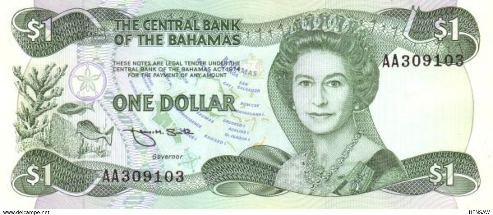 BAHAMAS 1  DOLLAR P 43 1984 UNC SC NUEVO - Bahamas