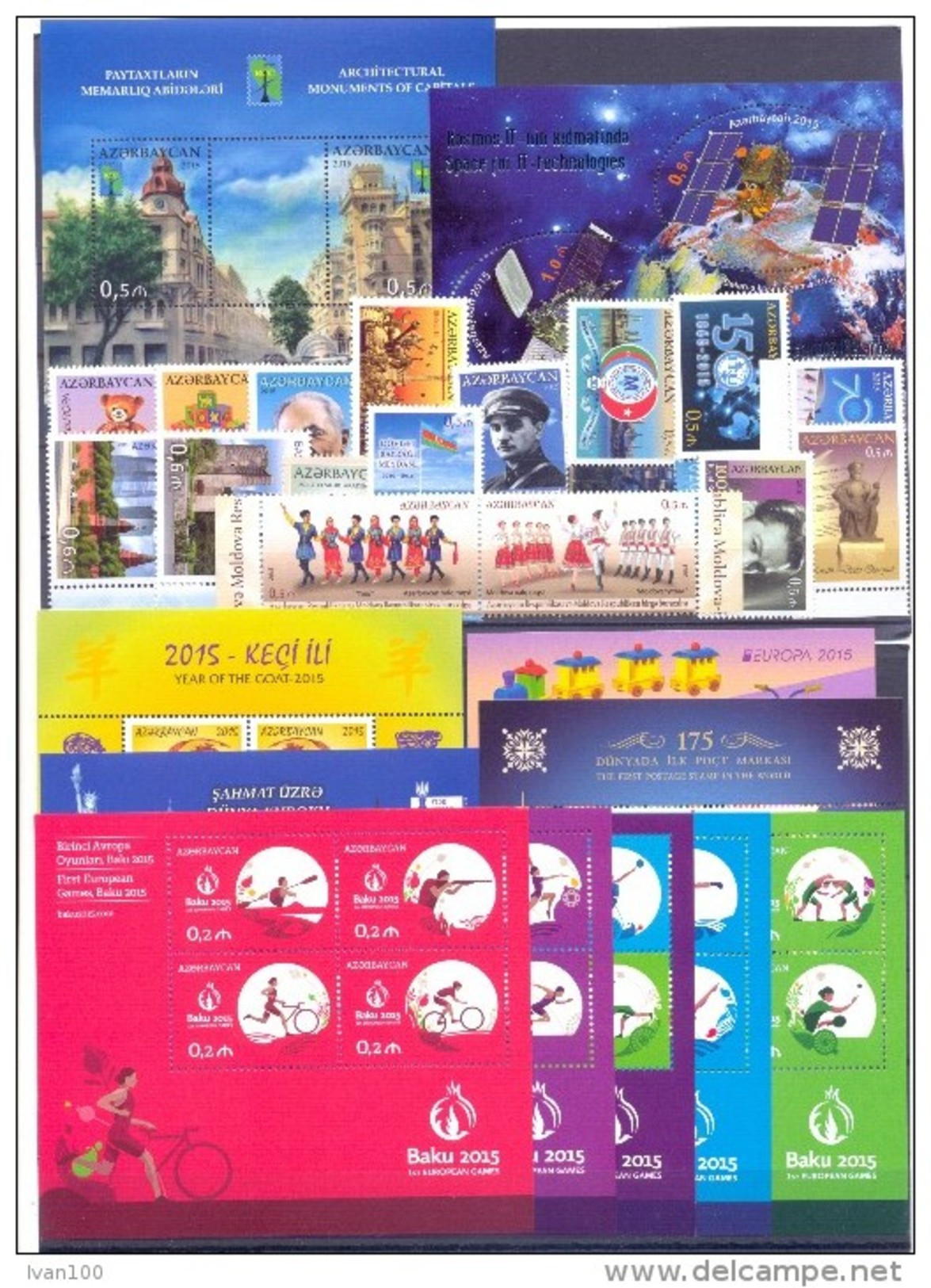 2015. Azerbaijan, Complete Year Set 2015, 16stamps + 11s/s, Mint/** - Aserbaidschan