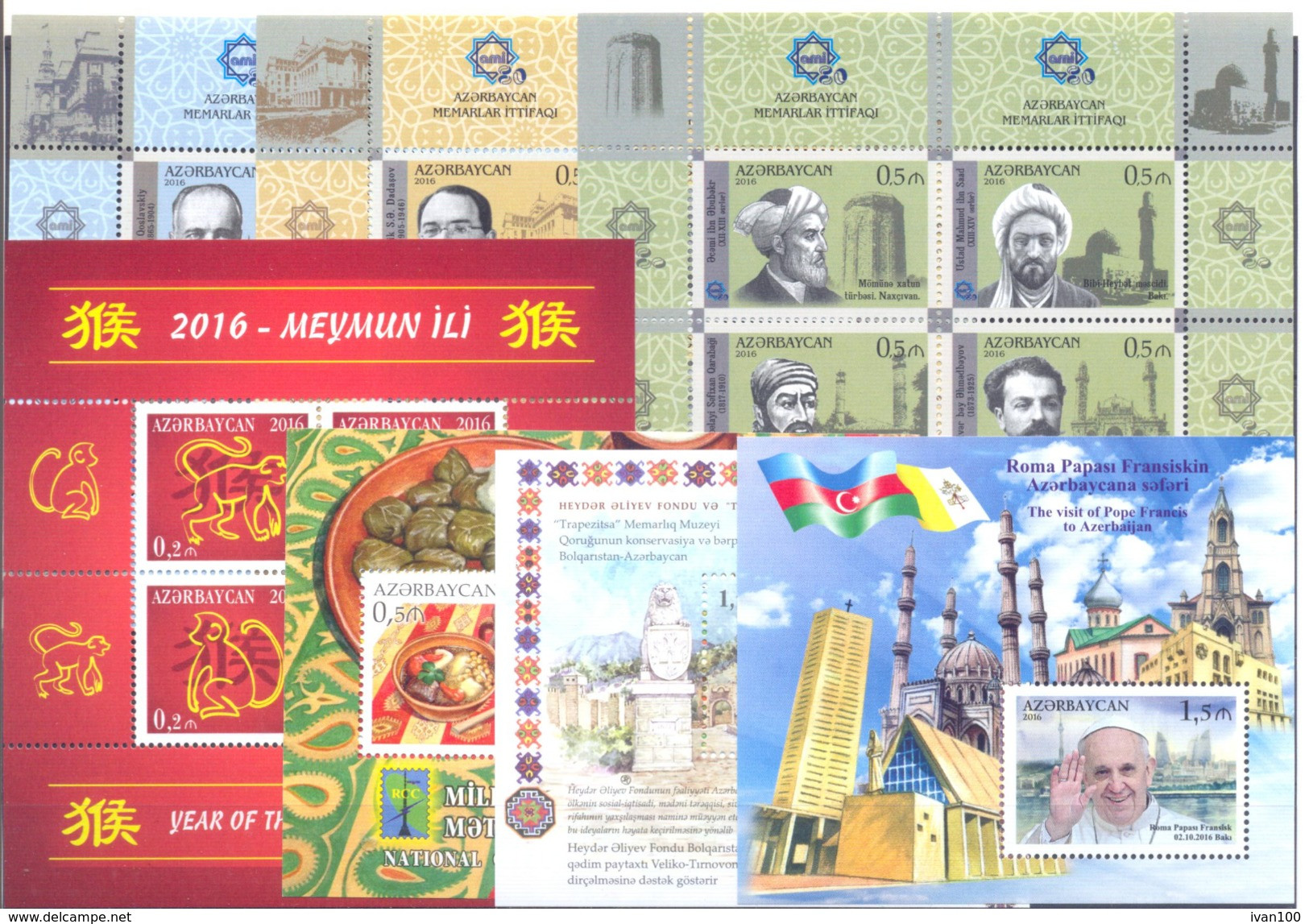 2016. Azerbaijan, Full Complete Year Set 2016, 21 Stamps + 9 S/s + 3 Sheetlets, Mint/** - Aserbaidschan