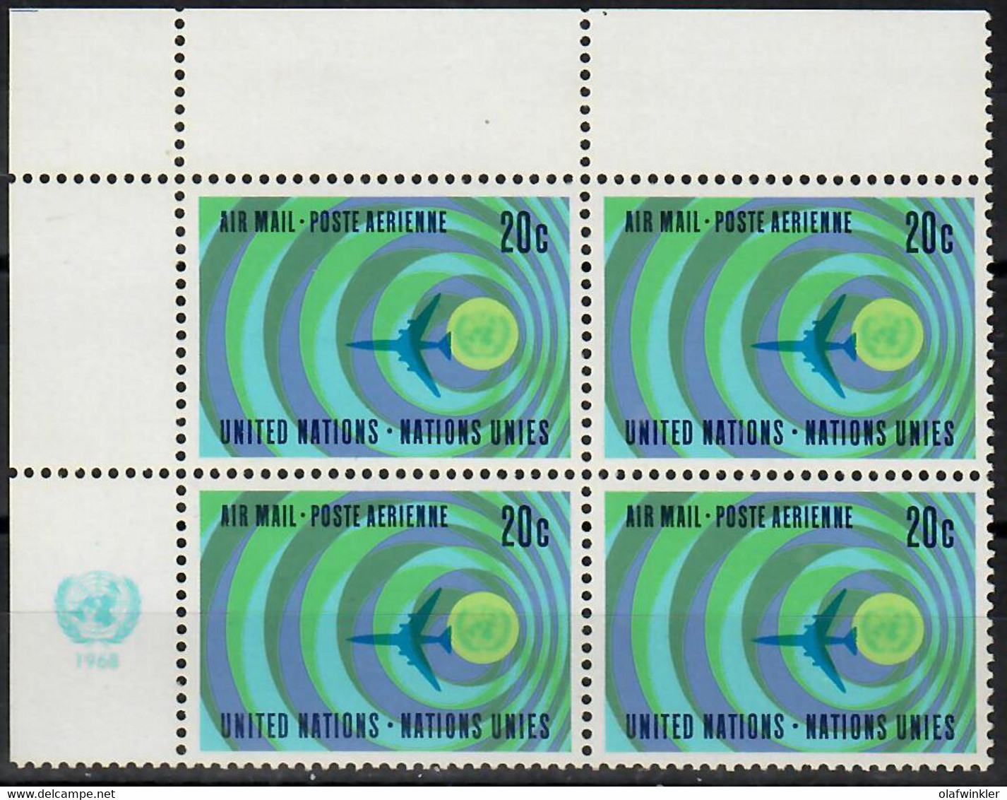 1968 Air Block Of 4 Sc C13 / YT A13 / Mi 202 MNH / Neuf Sans Charniere / Postfrisch [zro] - Airmail